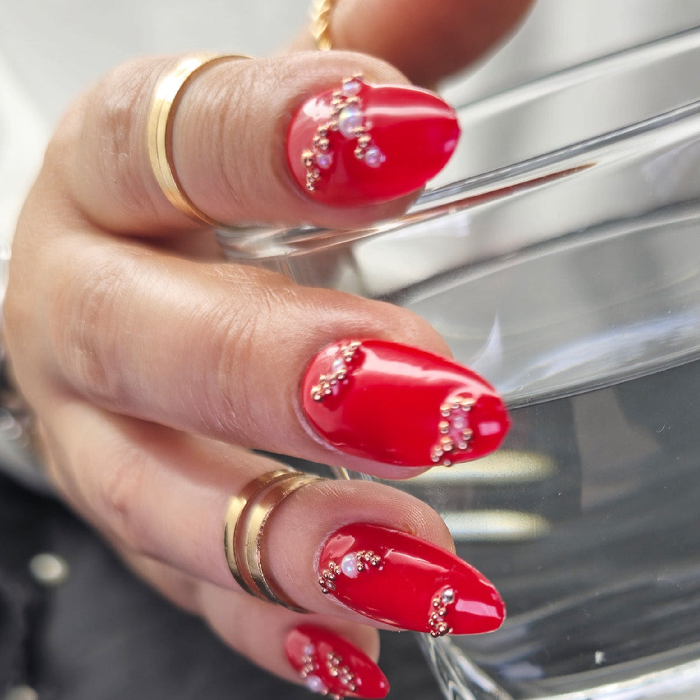 Luxe Scarlet Pearl Embellished