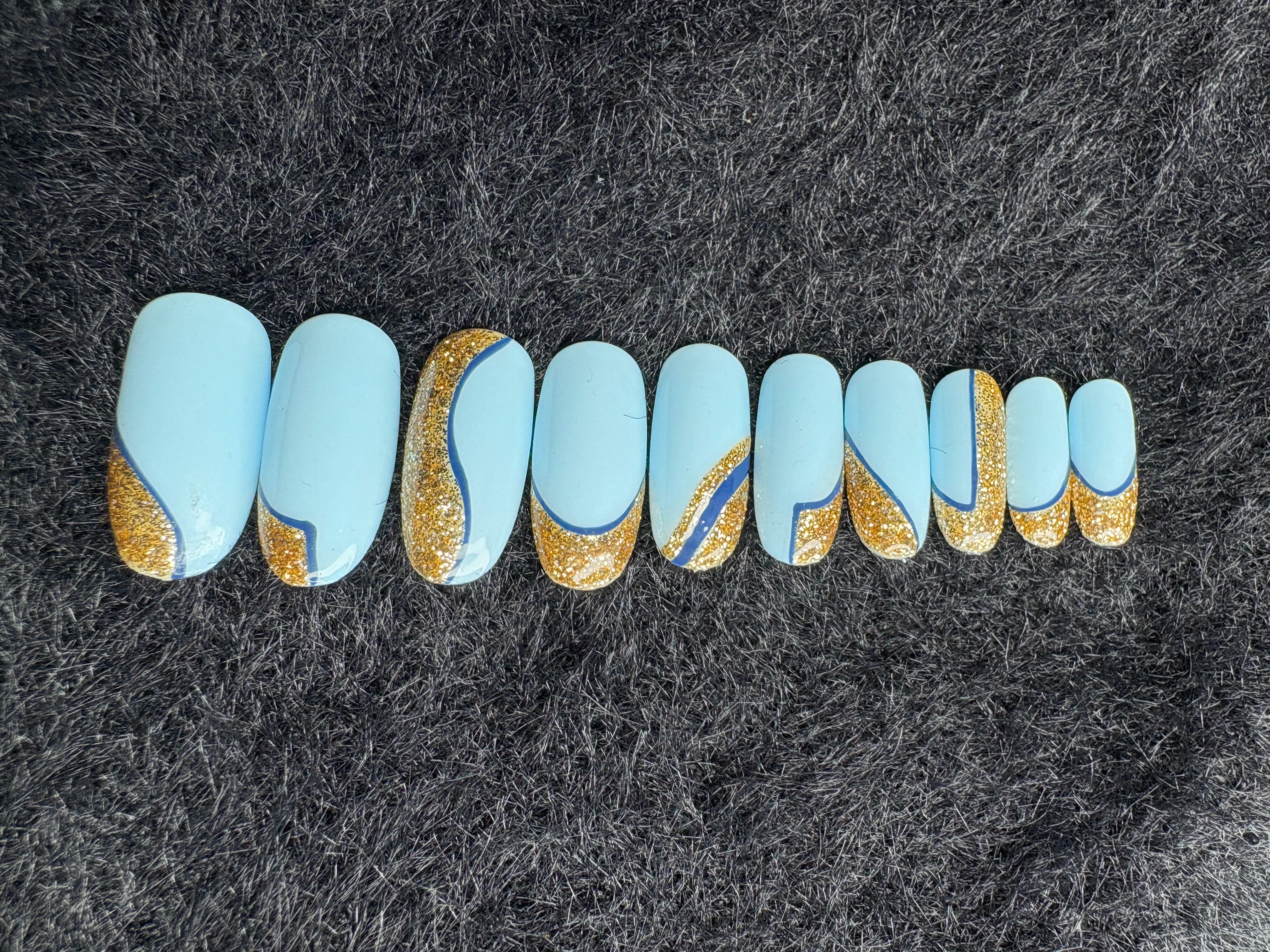 Blue & Gold Glitter