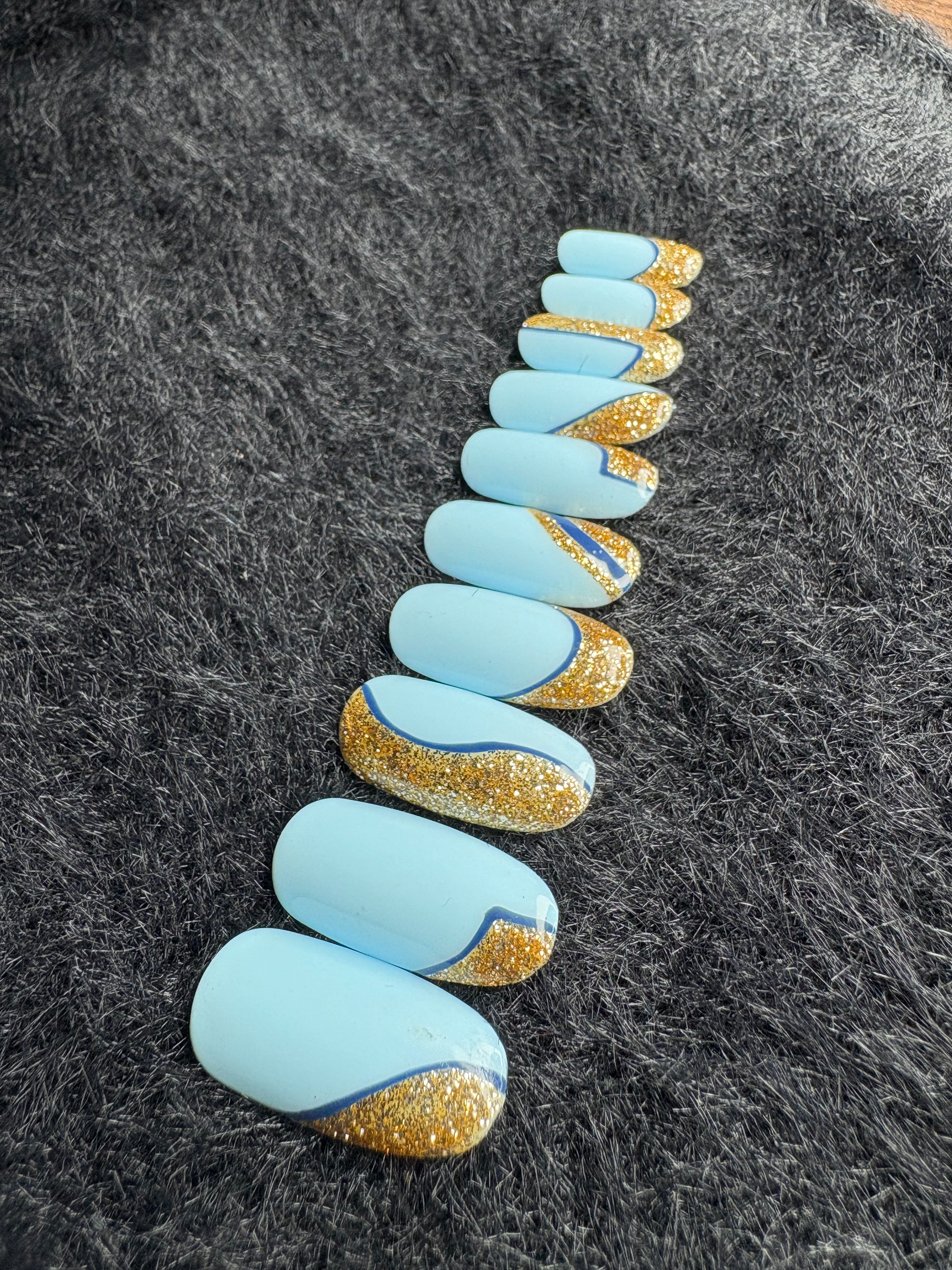 Blue & Gold Glitter