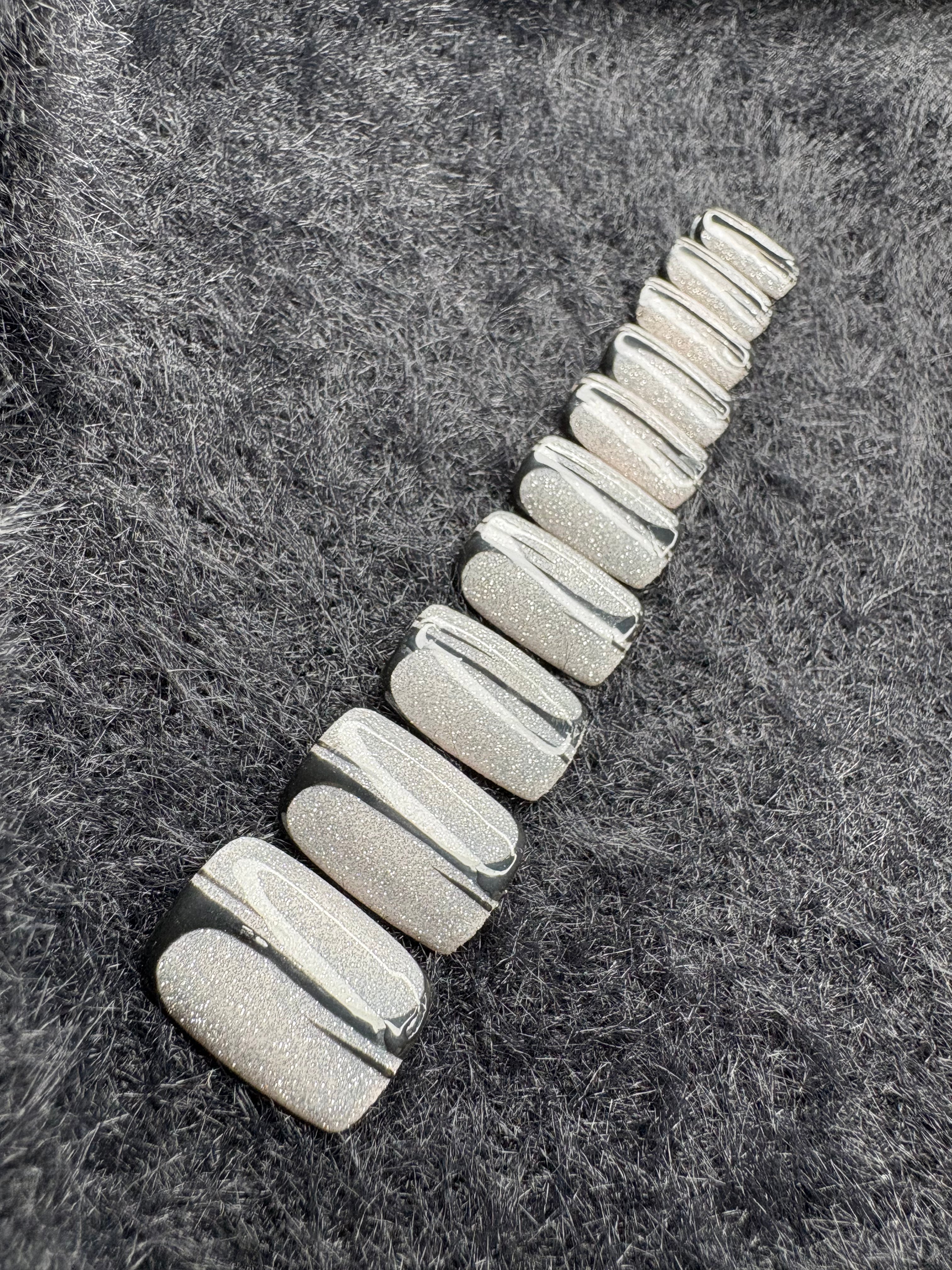 Silver Glitter Wave