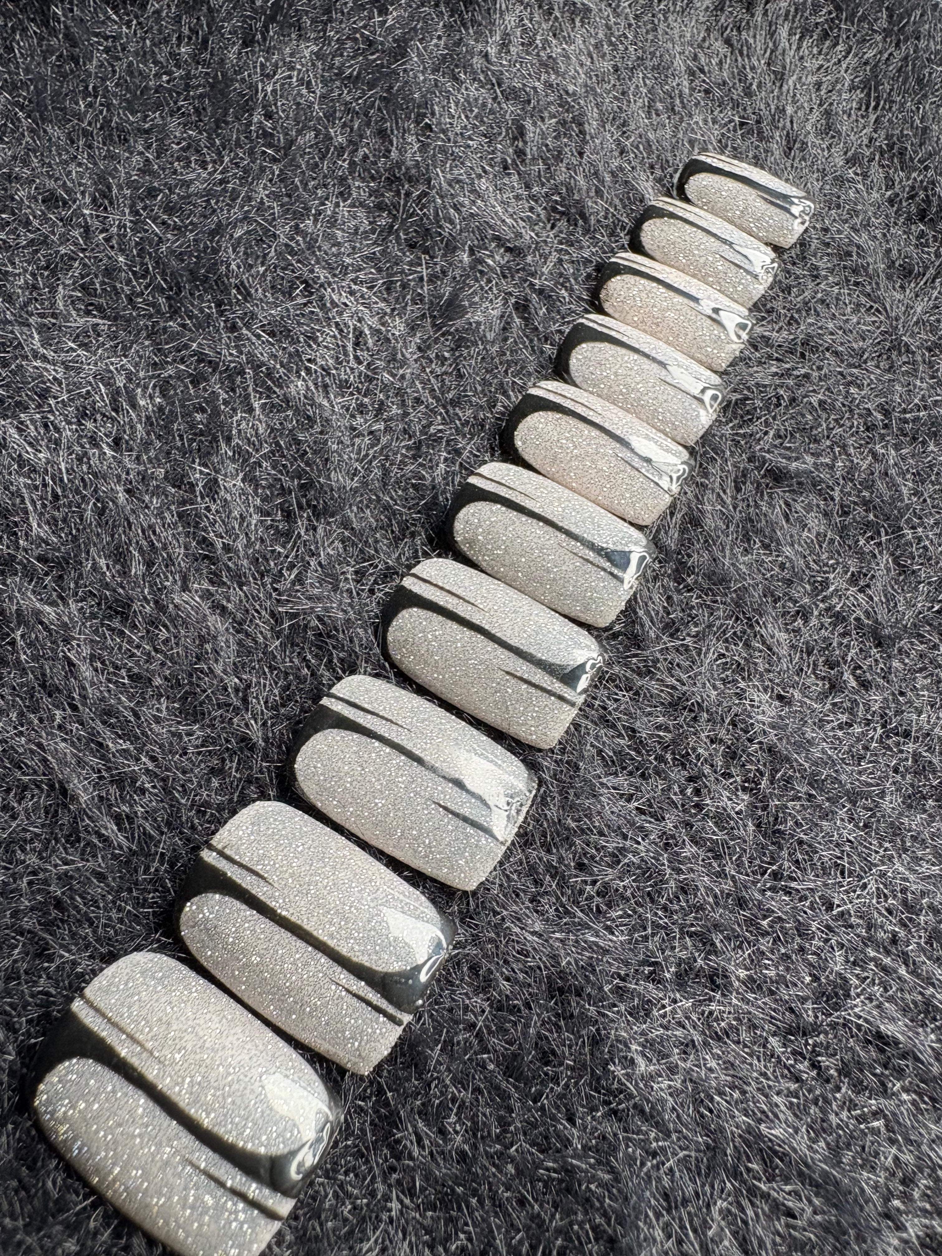Silver Glitter Wave