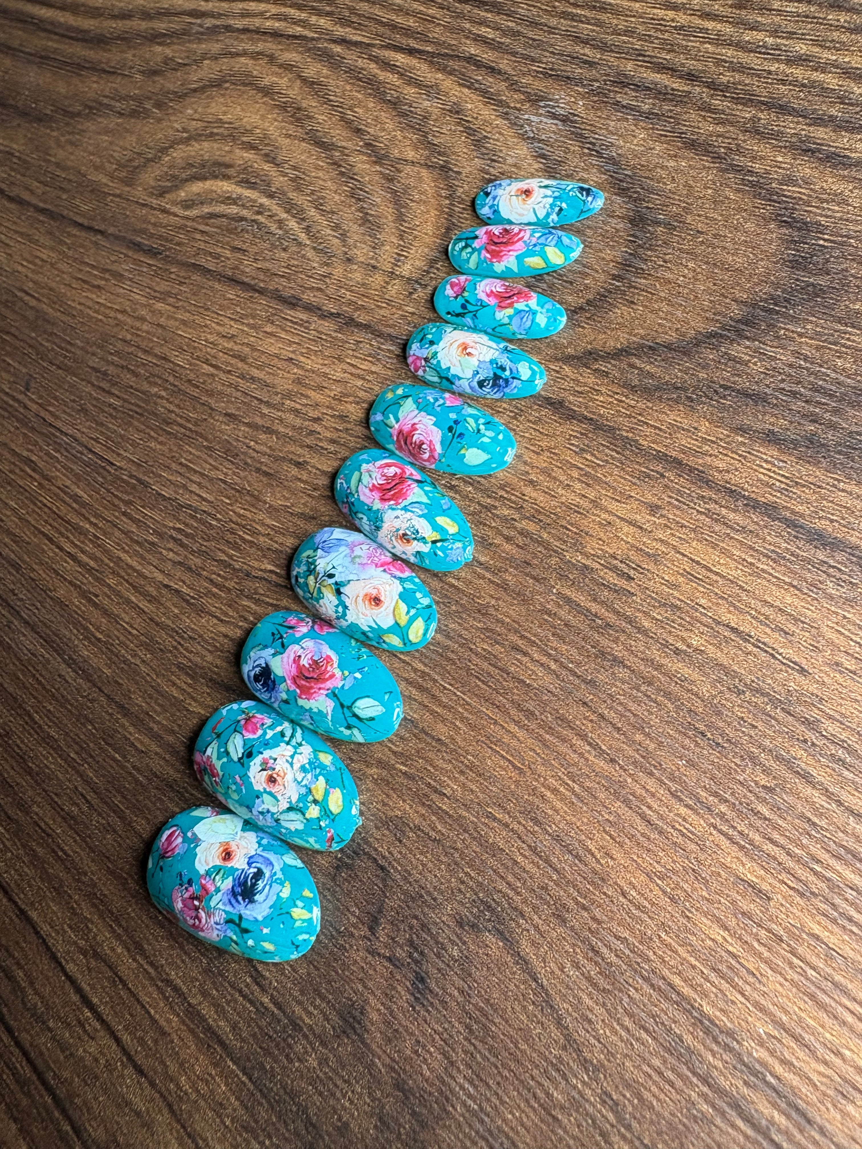 Teal Garden Bloom