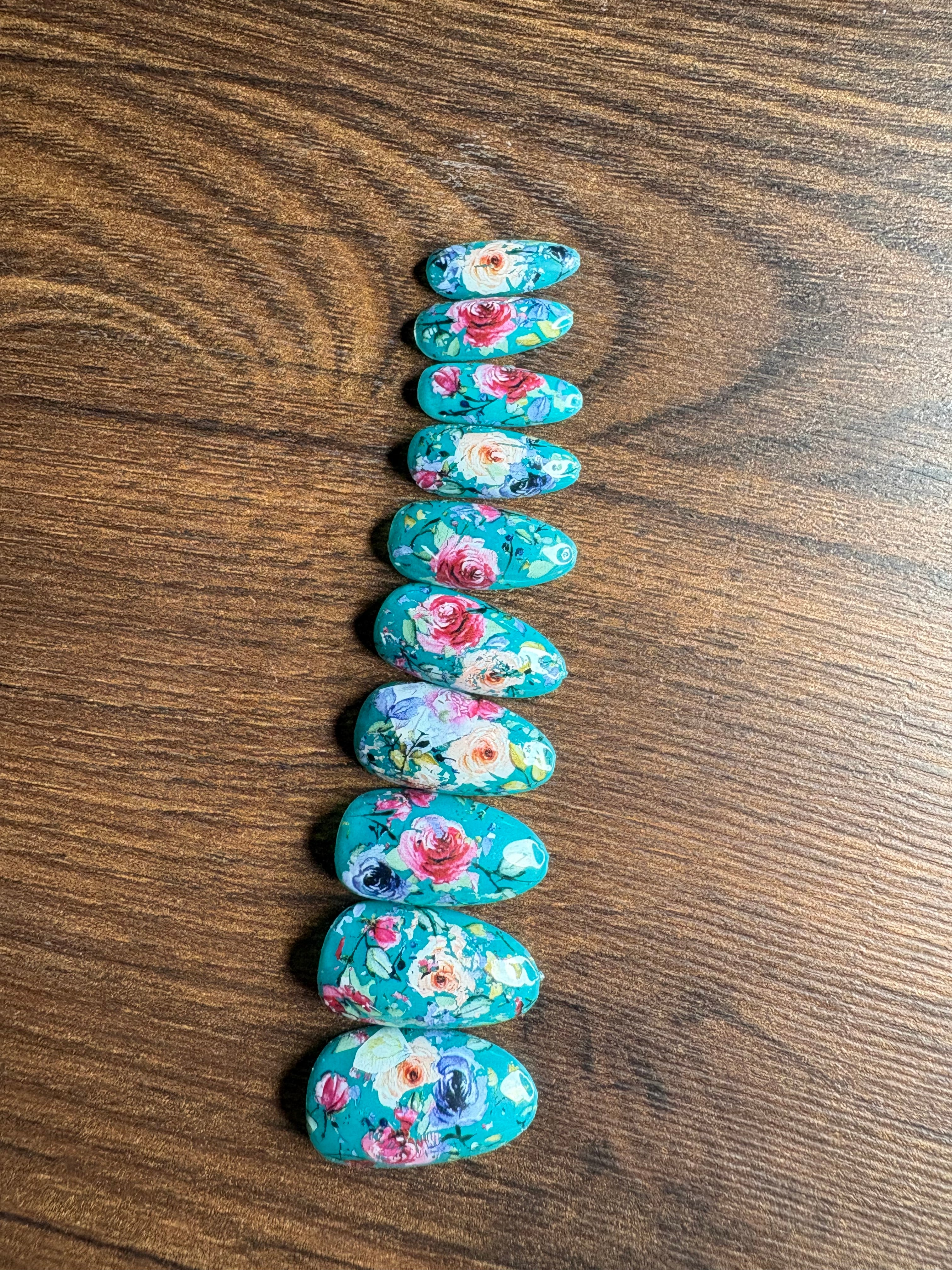 Teal Garden Bloom