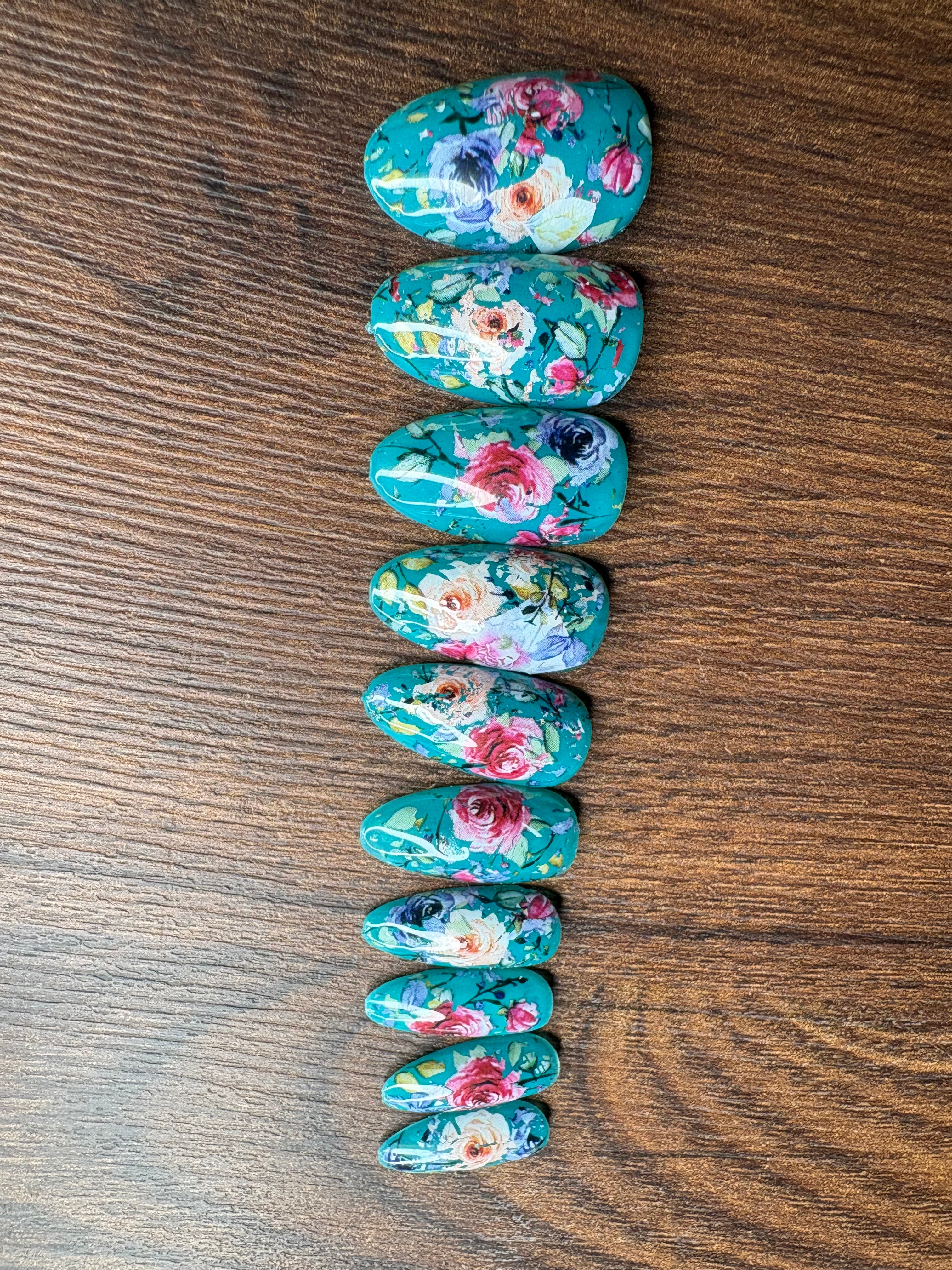 Teal Garden Bloom