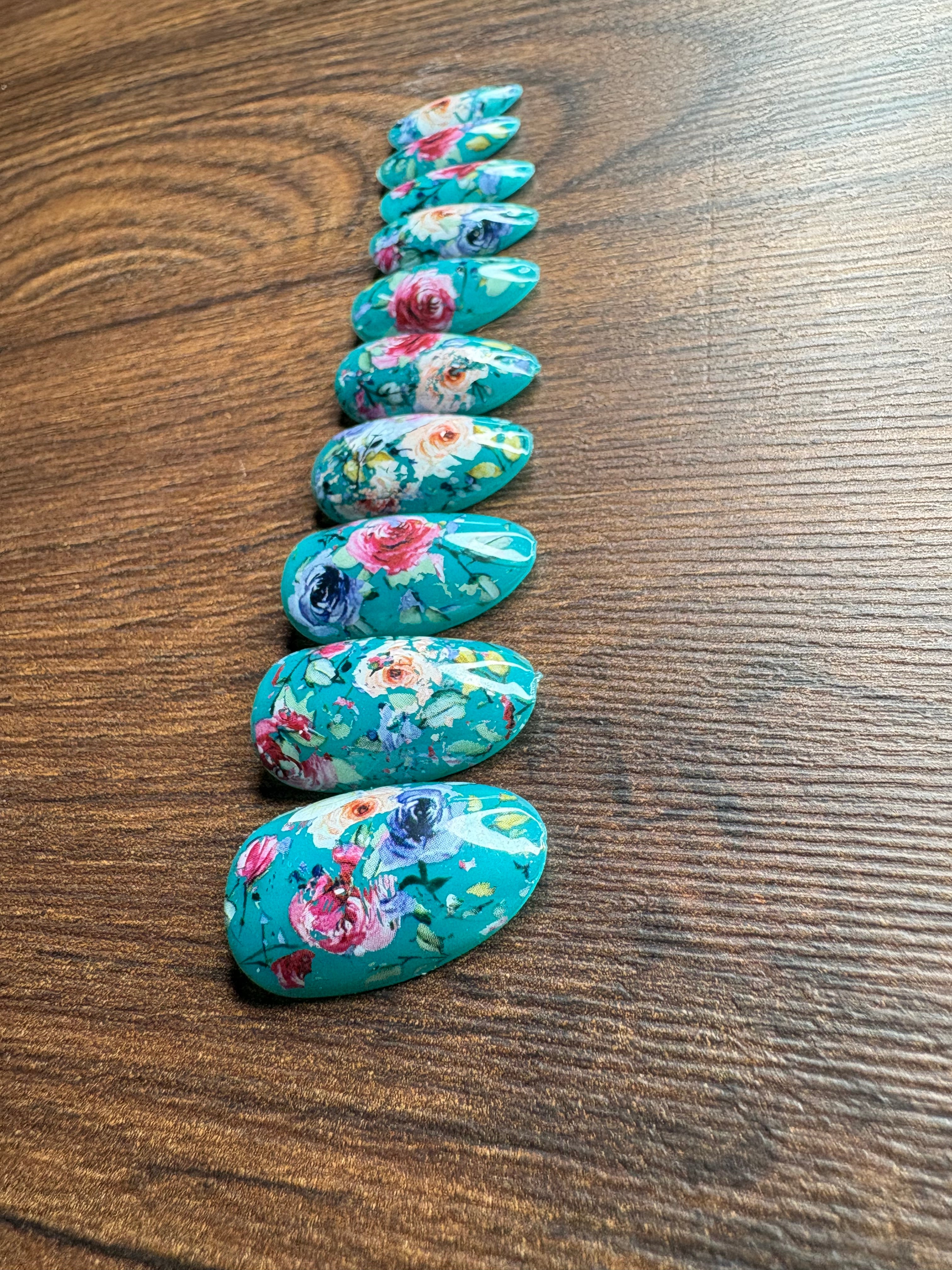 Teal Garden Bloom