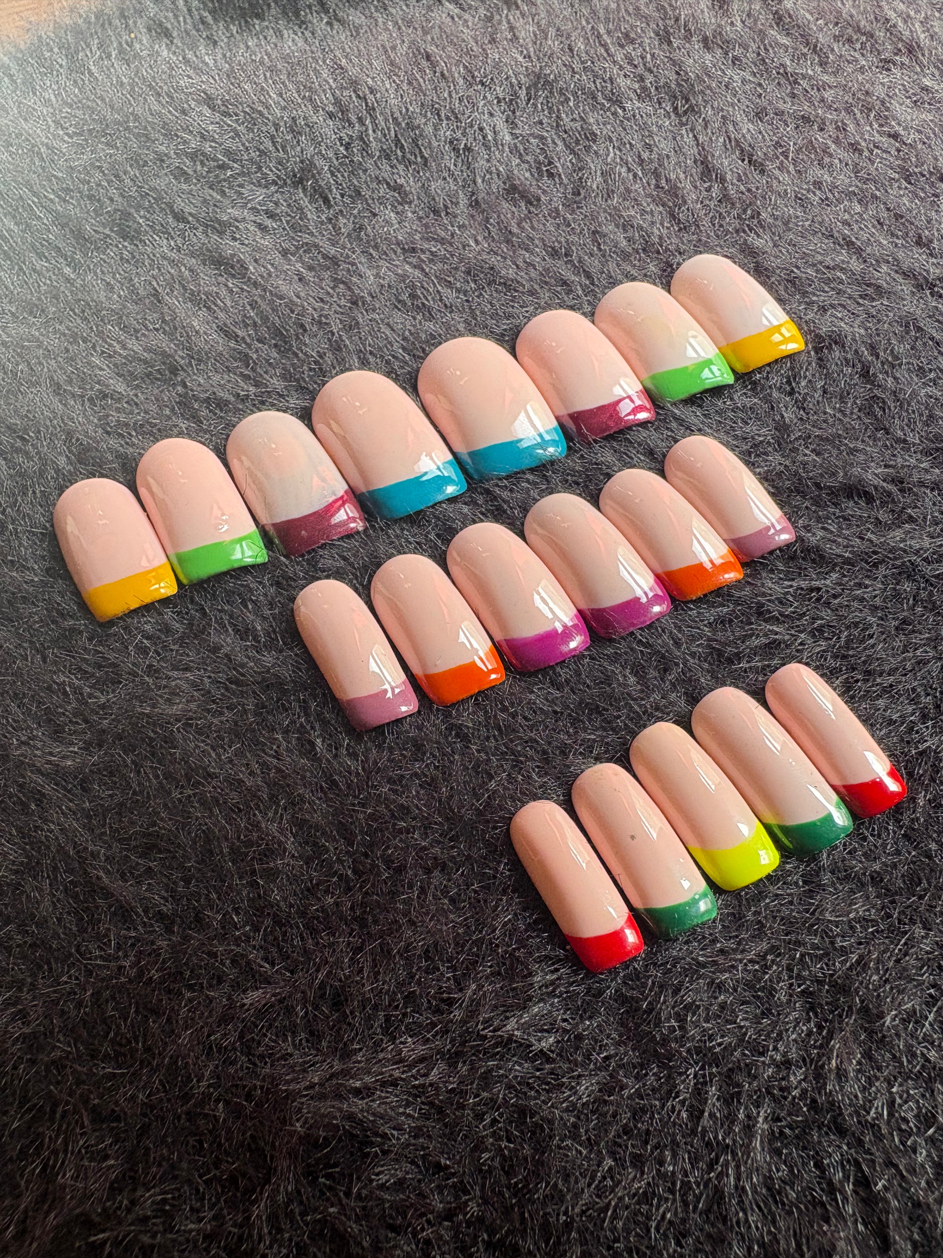 Rainbow French Tips