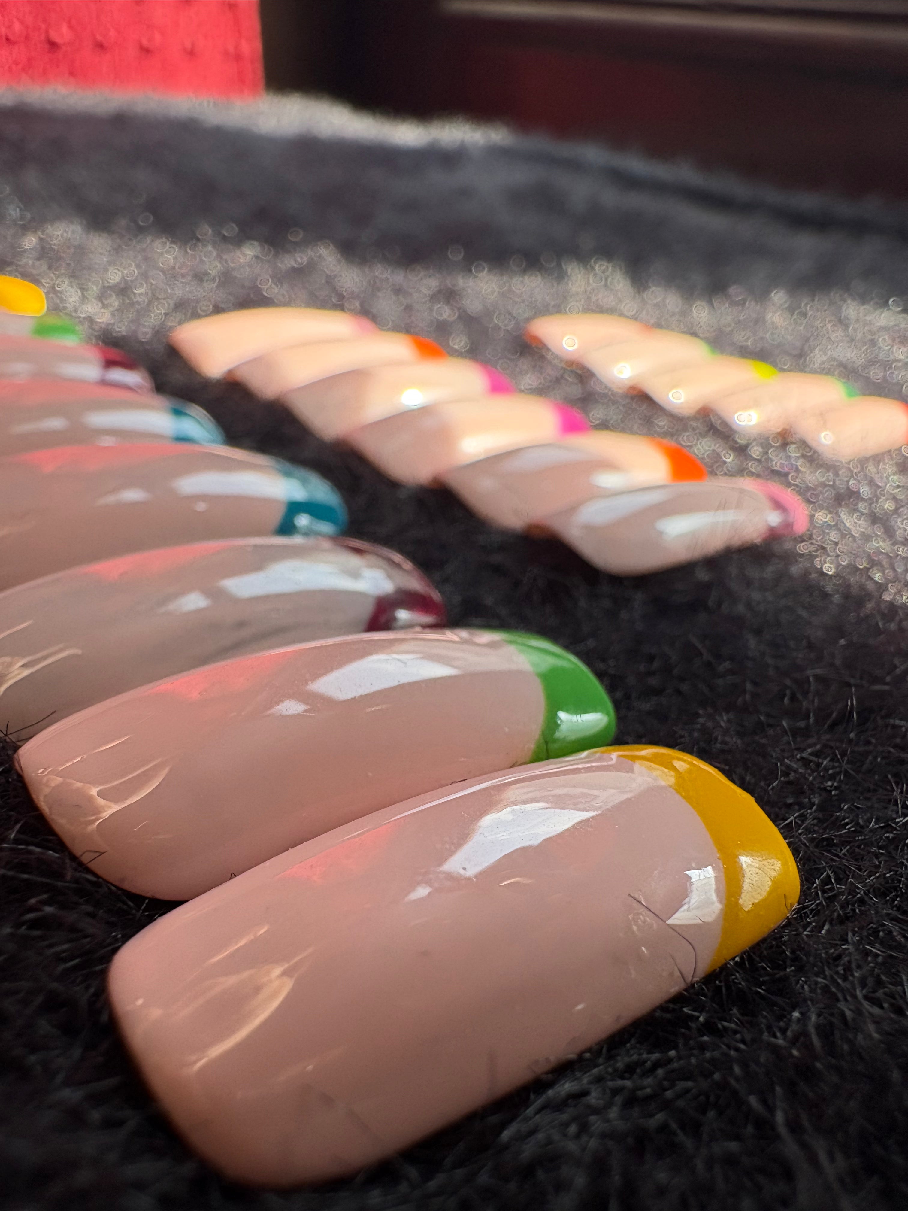 Rainbow French Tips