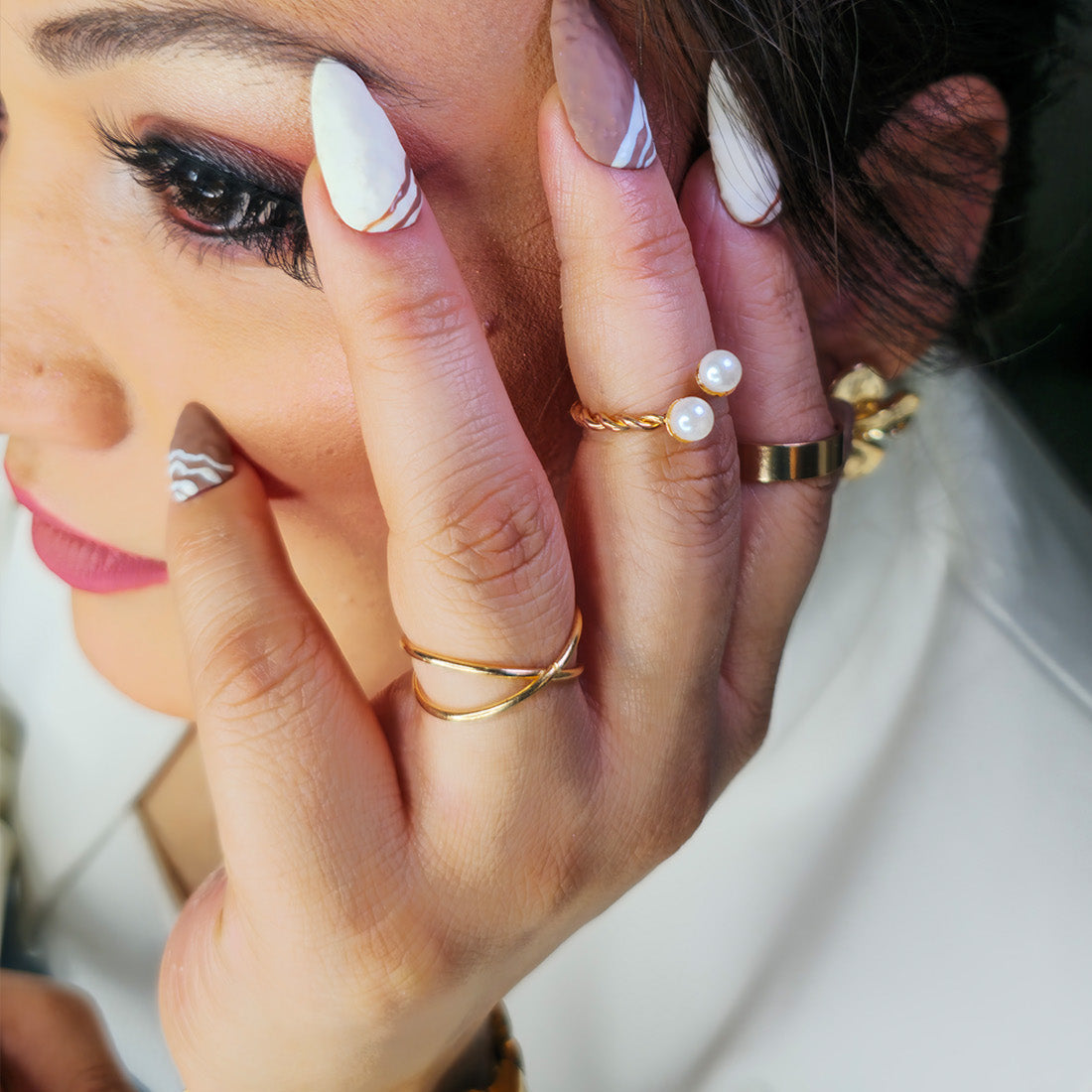 Choco Swirl Press-On Nails